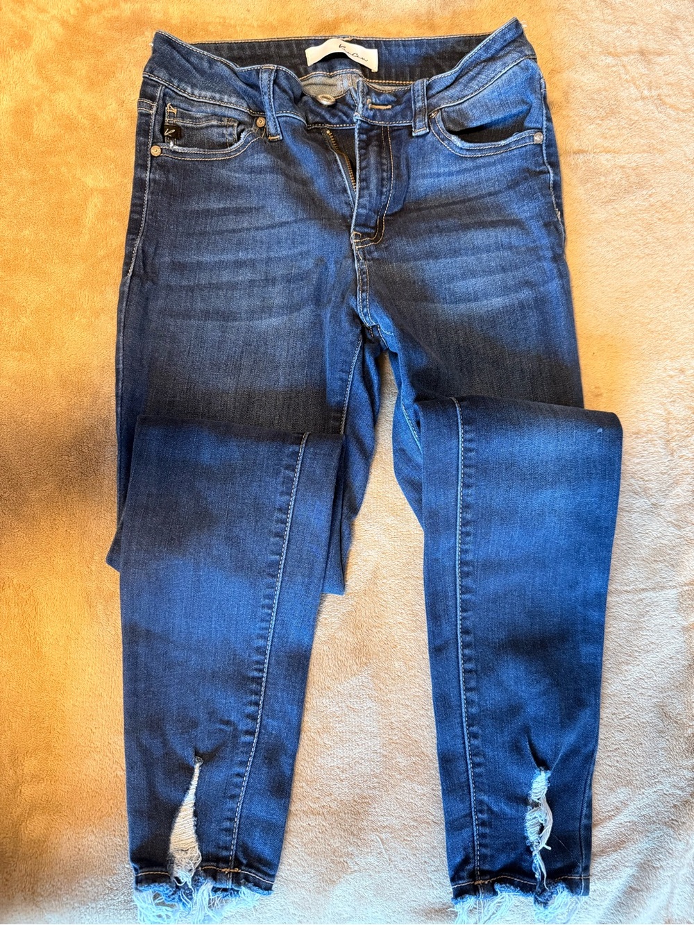 KanCan Dark Blue Distressed Ankle Skinny Jeans